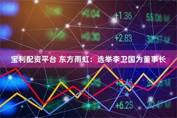 宝利配资平台 东方雨虹：选举李卫国为董事长