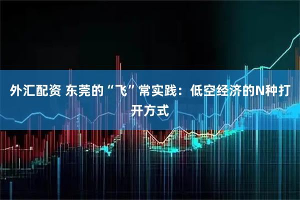 外汇配资 东莞的“飞”常实践：低空经济的N种打开方式