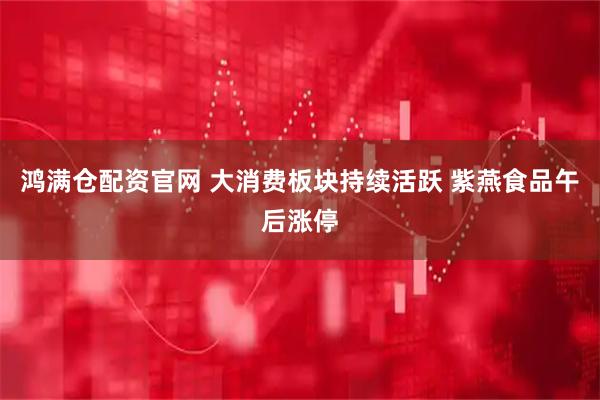 鸿满仓配资官网 大消费板块持续活跃 紫燕食品午后涨停