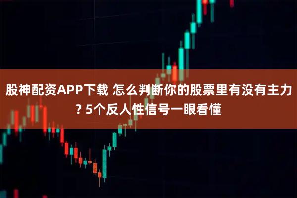 股神配资APP下载 怎么判断你的股票里有没有主力? 5个反人性信号一眼看懂